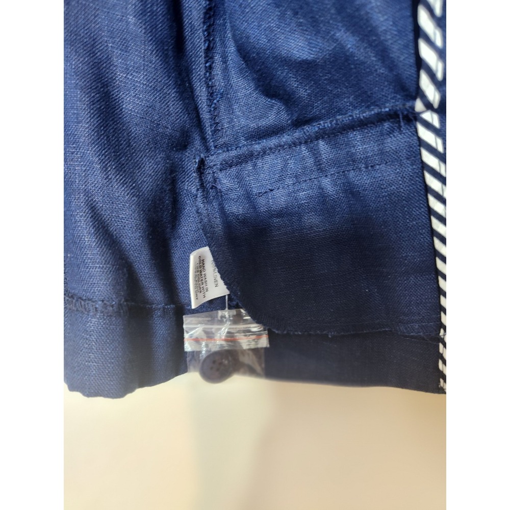 NWT‎ Blue Linen Blazer 1 Button Notch Lapel Coastal Grandma Academia Nautical PS - Picture 4 of 12